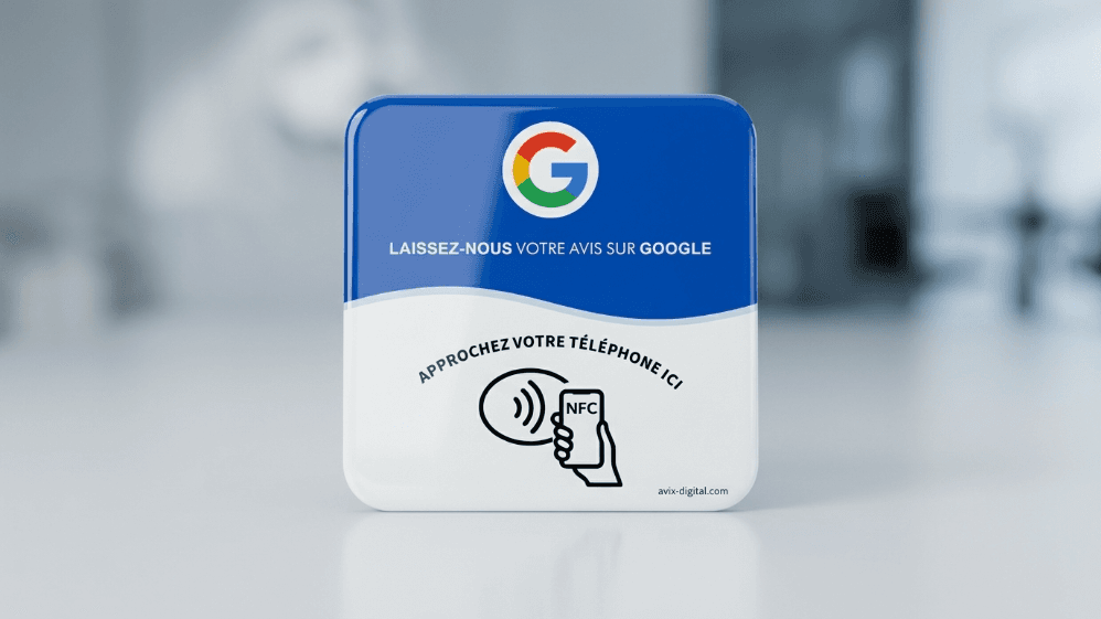 Plaque NFC AVIX pour avis Google dans son environnement
